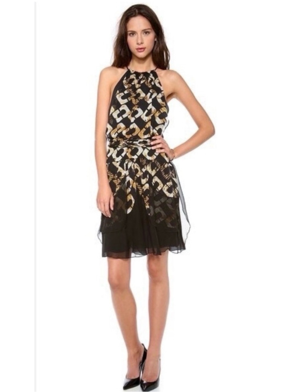 Diane von Furstenberg Silk Halter Dress 4 Y2K Quiet Luxury Resort Party
